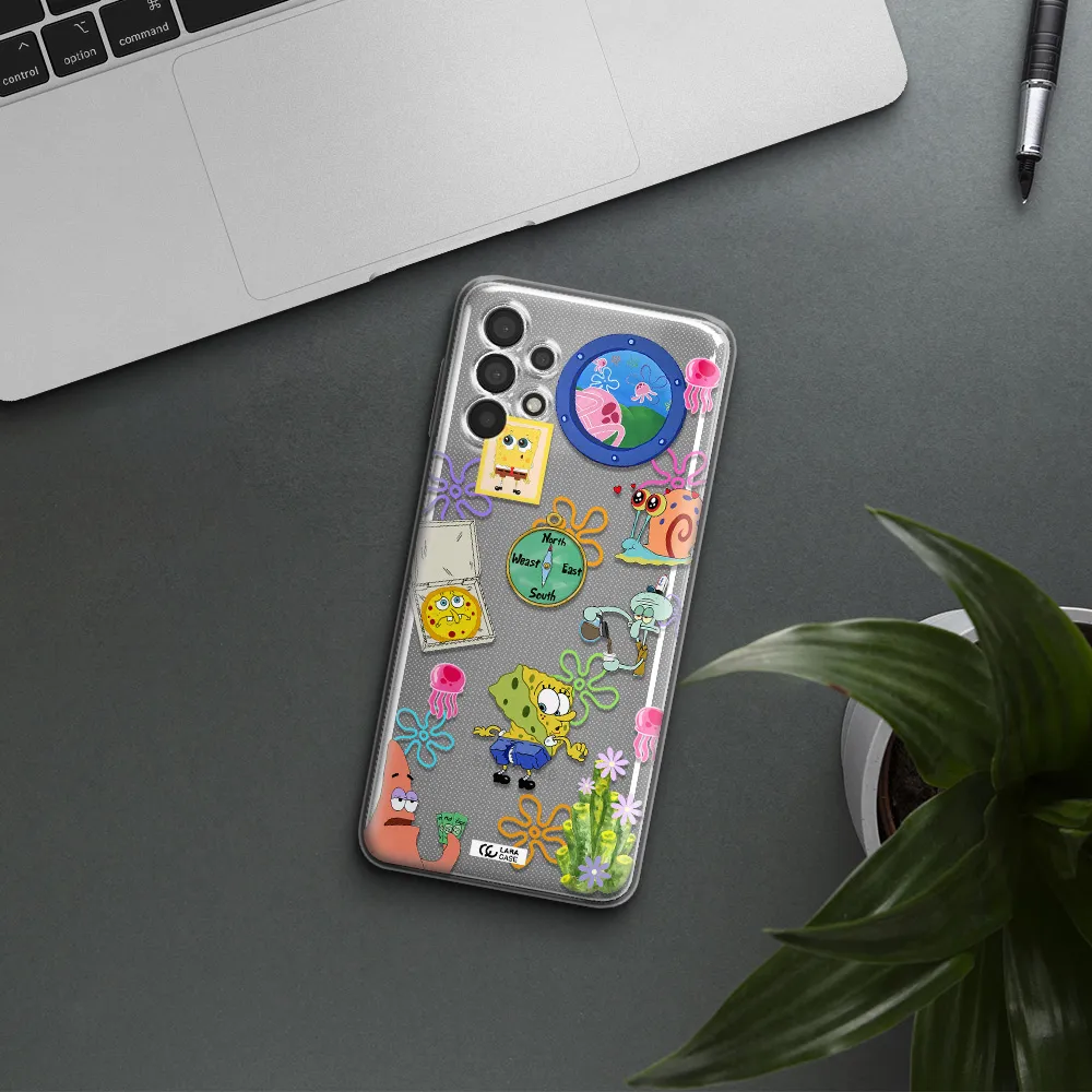A Collection Of Cartoon Characters Samsung A32 4G Clear Tpu Case