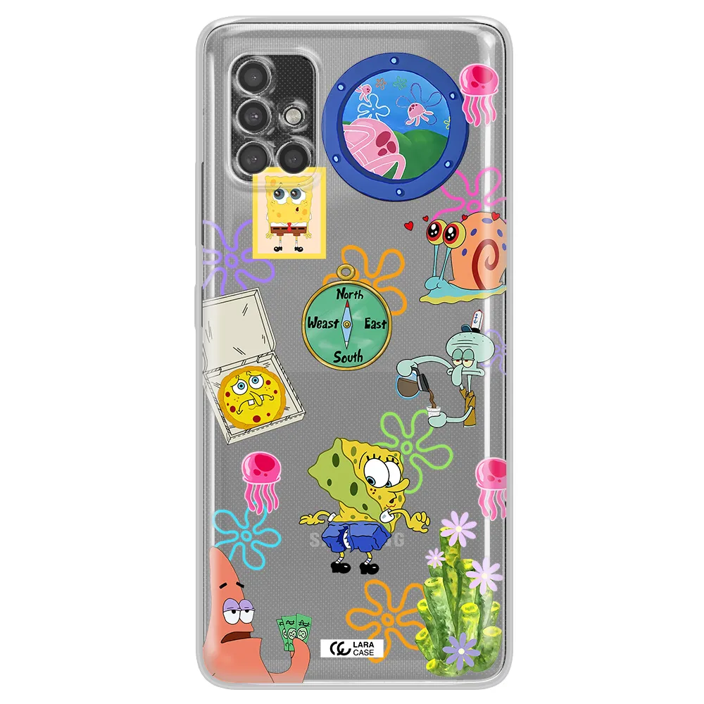 A Collection Of Cartoon Characters Samsung A40S Clear Tpu Case
