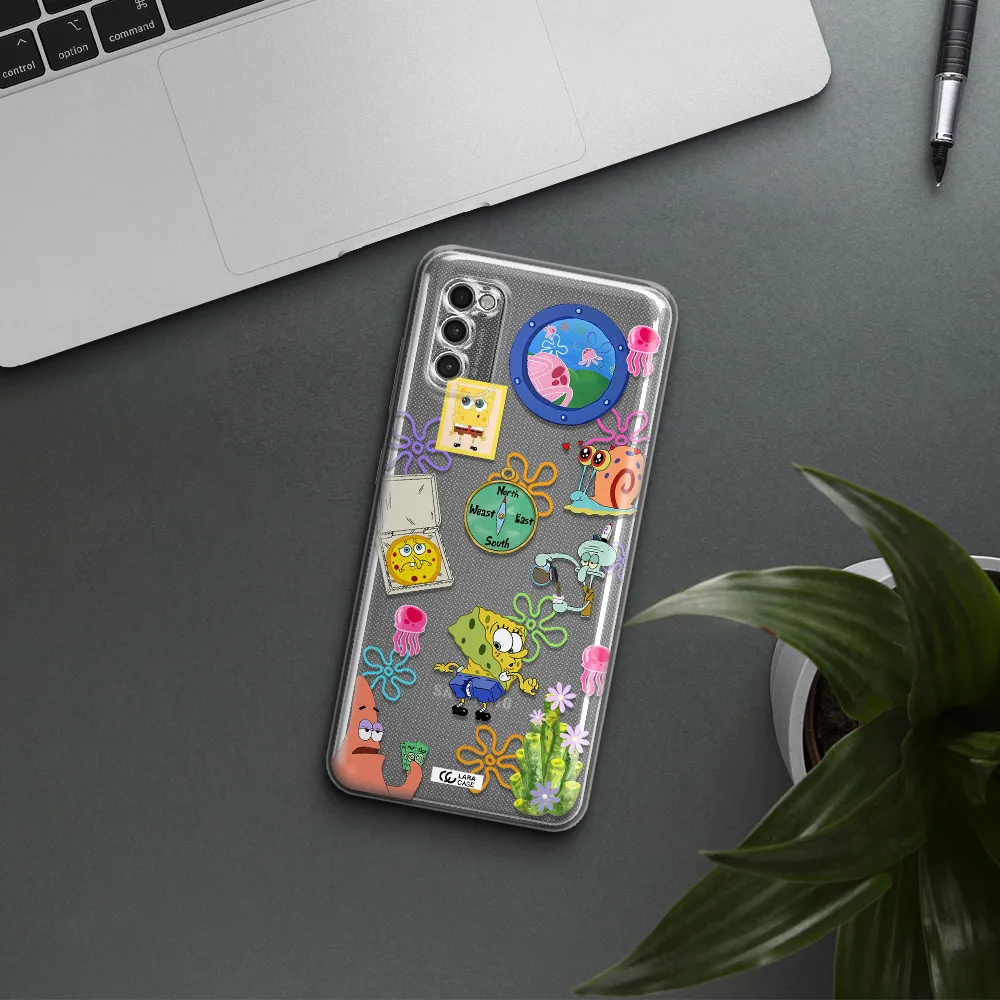 A Collection Of Cartoon Characters Samsung A41 Clear Tpu Case