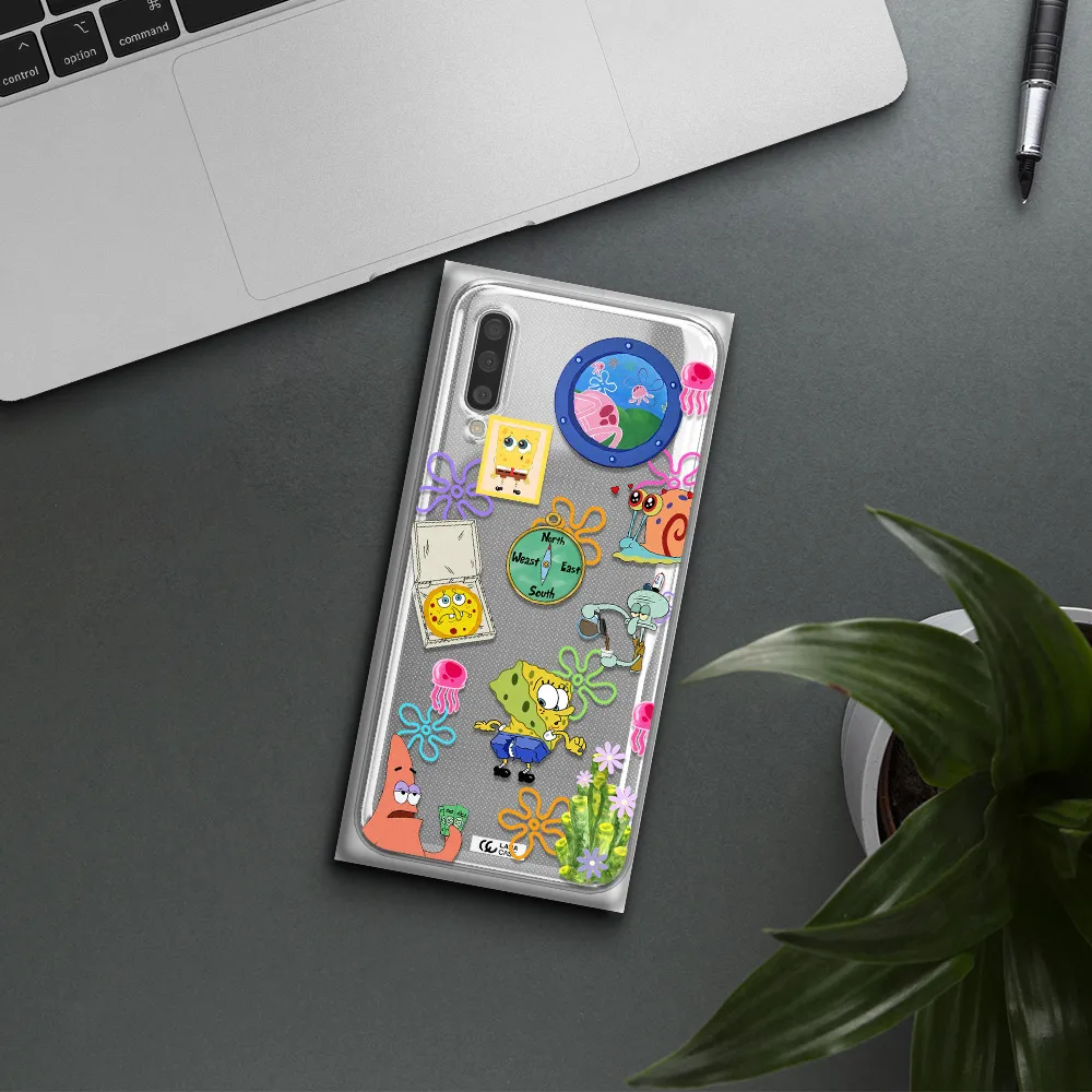 A Collection Of Cartoon Characters Samsung A50S Clear Tpu Case