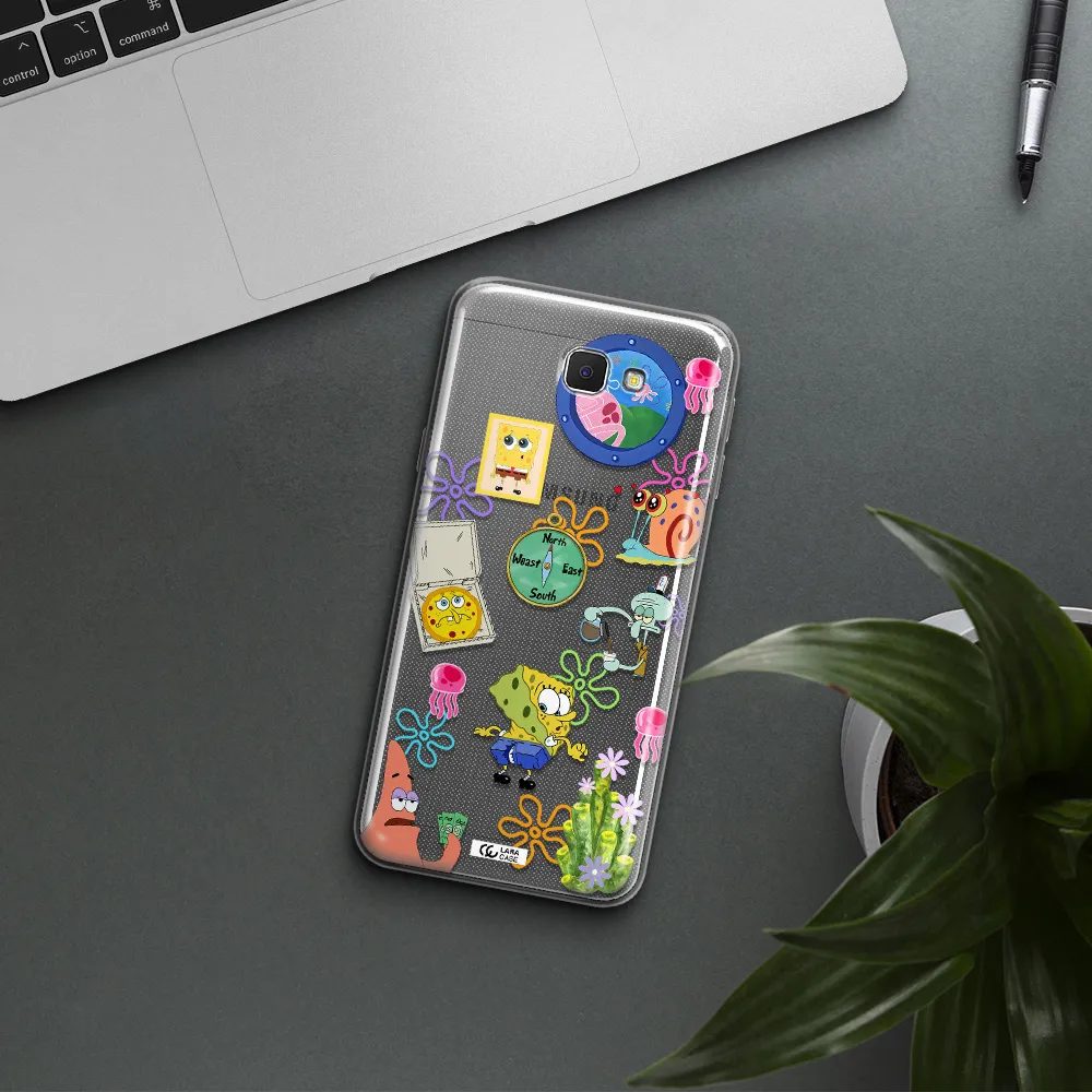 a collection of cartoon characters Samsung J5 Prime Clear TPU Case