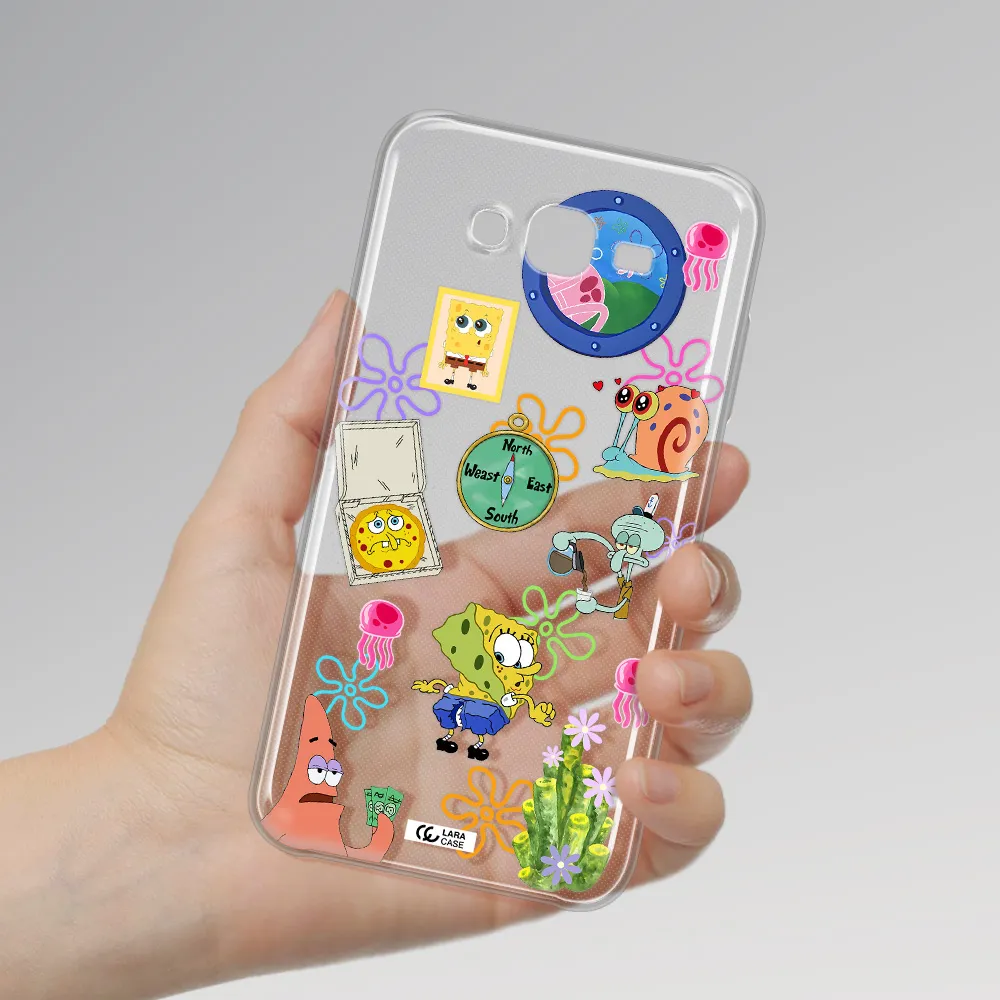a collection of cartoon characters Samsung J7 2015 Clear TPU Case