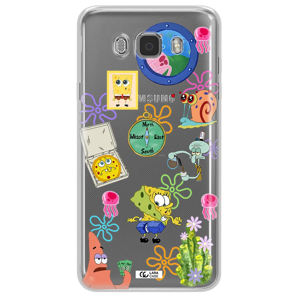 a collection of cartoon characters Samsung J7 2016 Clear TPU Case