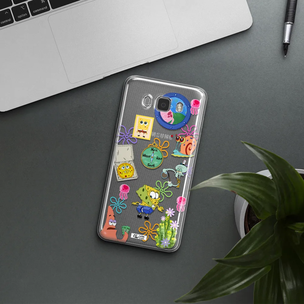 a collection of cartoon characters Samsung J7 2016 Clear TPU Case