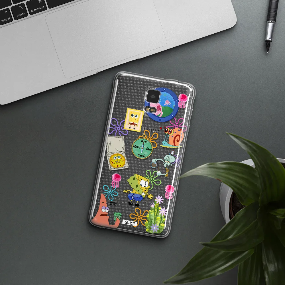 a collection of cartoon characters Samsung Note 4 Clear TPU Case