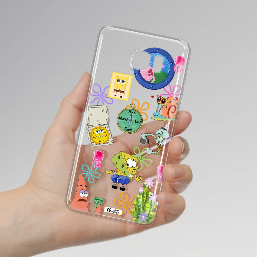 a collection of cartoon characters Samsung Note 5 Clear TPU Case