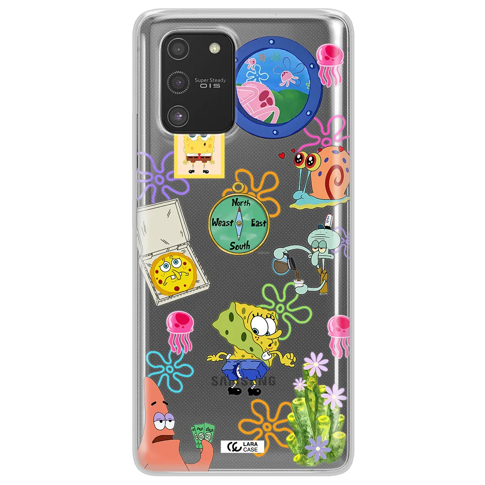 a collection of cartoon characters Samsung S10 Lite Clear TPU Case