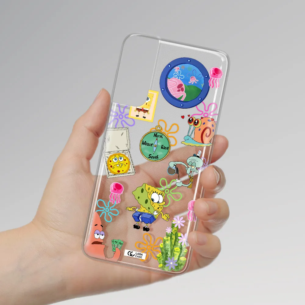 a collection of cartoon characters Samsung S21 Plus Clear TPU Case