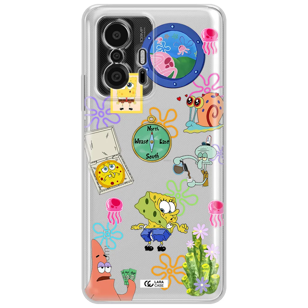 A Collection Of Cartoon Characters Xiaomi 11T Pro Clear Tpu Case