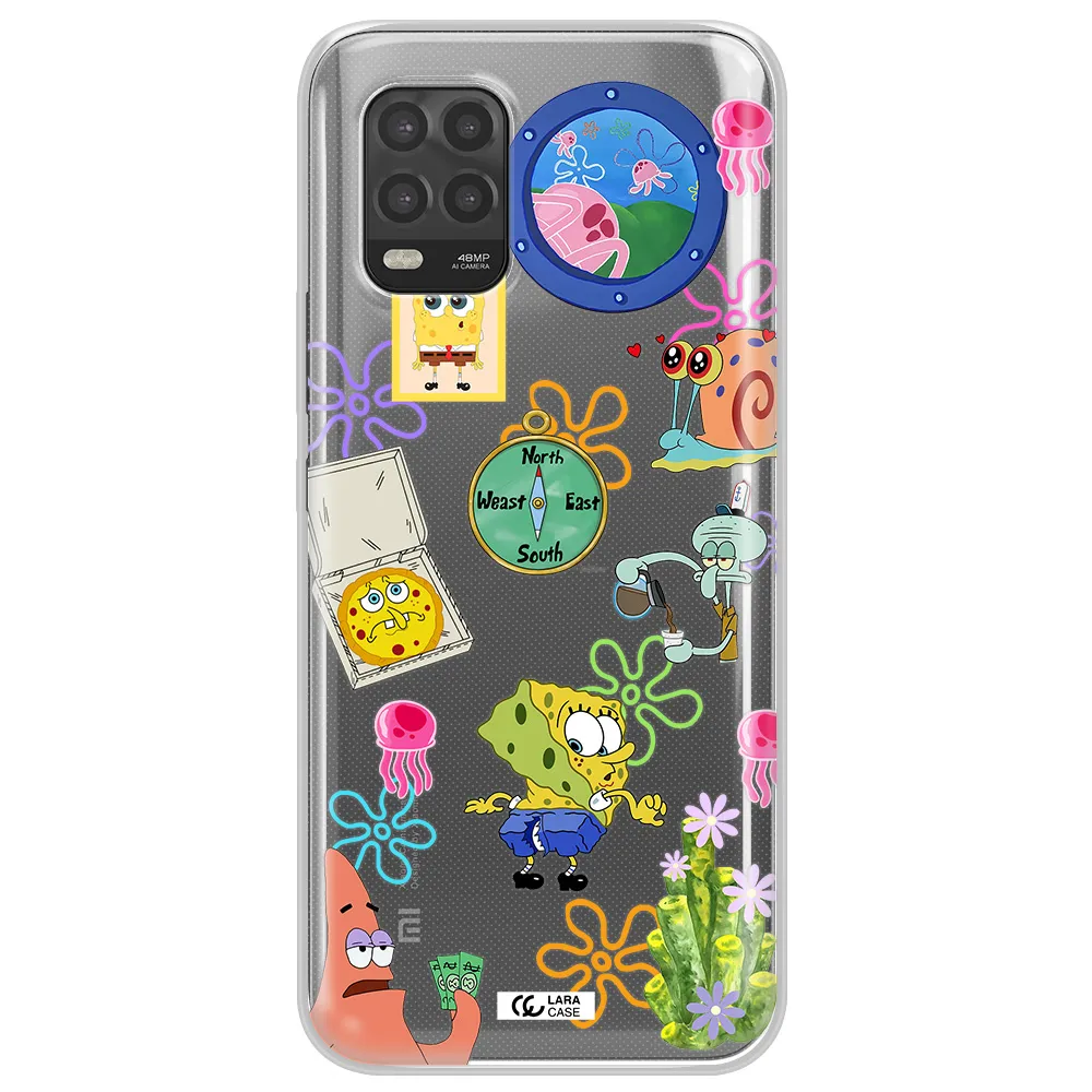 a collection of cartoon characters Xiaomi Mi 10 Lite Clear TPU Case