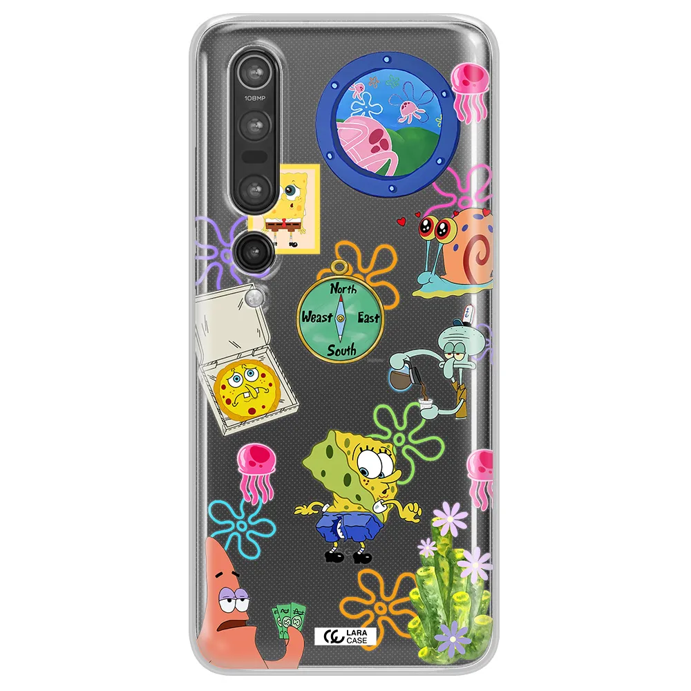 a collection of cartoon characters Xiaomi Mi 10 Pro Clear TPU Case