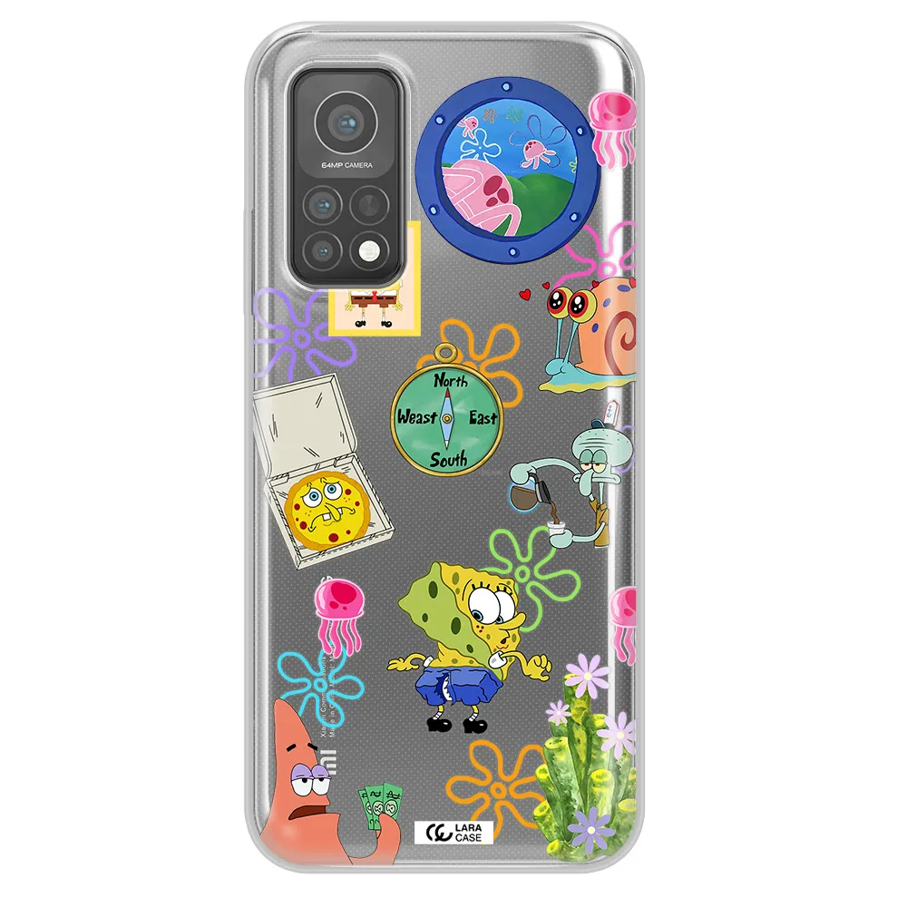 a collection of cartoon characters Xiaomi Mi 10 T Pro Clear TPU Case