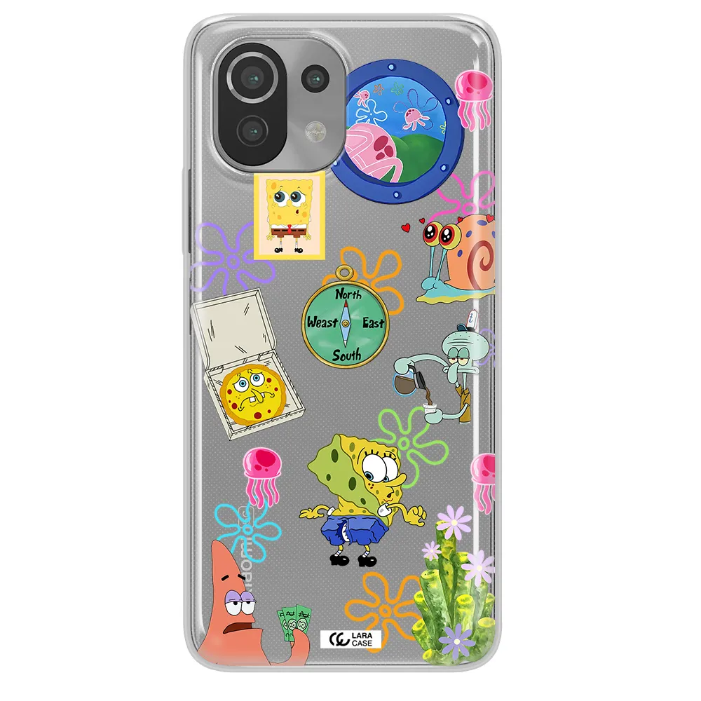a collection of cartoon characters Xiaomi Mi 11 Lite Clear TPU Case