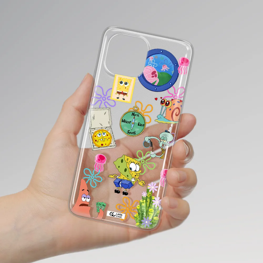 a collection of cartoon characters Xiaomi Mi 11 Lite Clear TPU Case