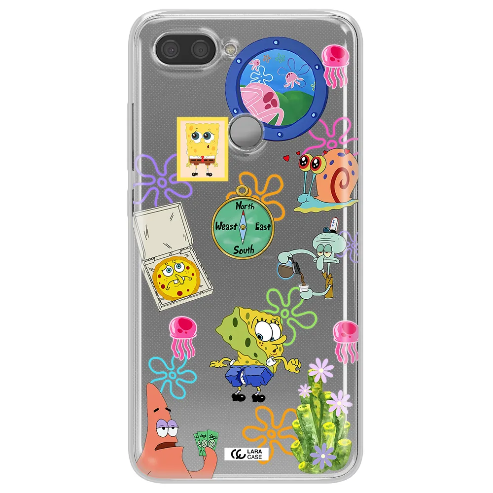 a collection of cartoon characters Xiaomi Mi 8 Lite Clear TPU Case
