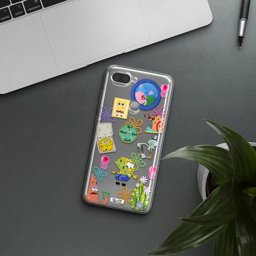 a collection of cartoon characters Xiaomi Mi 8 Lite Clear TPU Case