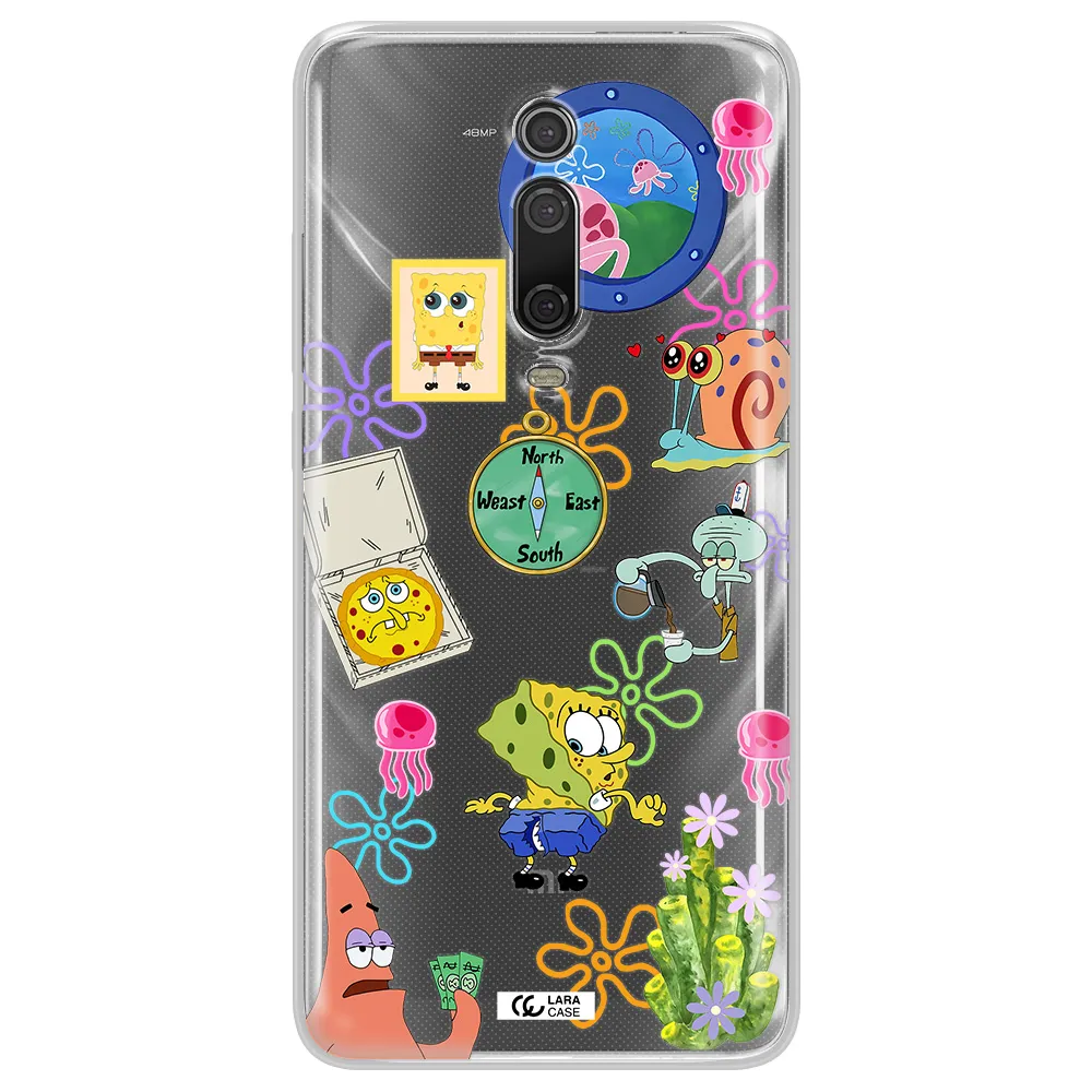a collection of cartoon characters Xiaomi Mi 9T Clear TPU Case