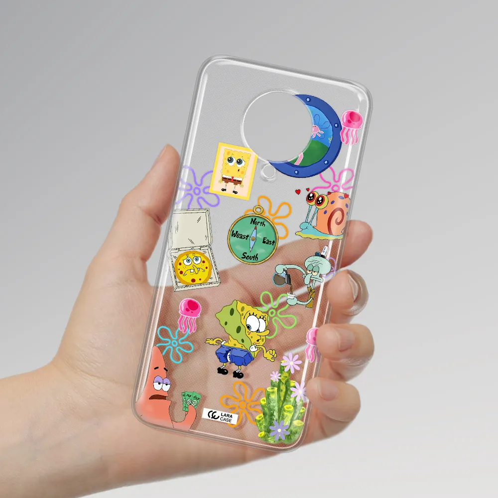 a collection of cartoon characters Xiaomi Poco F2 Pro Clear TPU Case