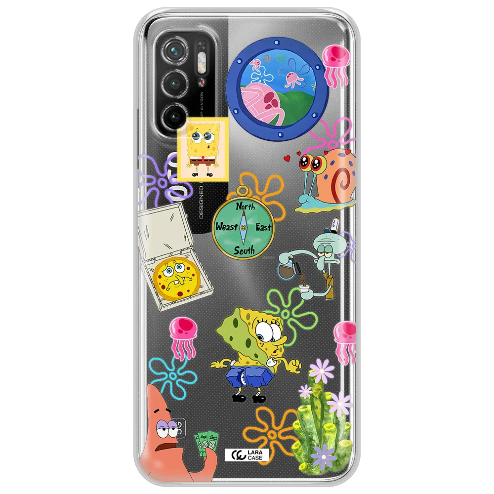 A Collection Of Cartoon Characters Xiaomi Poco M3 Pro Clear Tpu Case