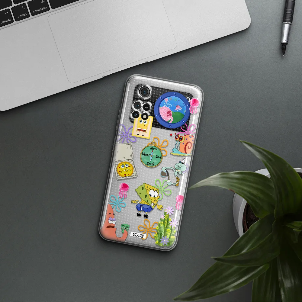 A Collection Of Cartoon Characters Xiaomi Poco M4 Pro 4G Clear Tpu Case