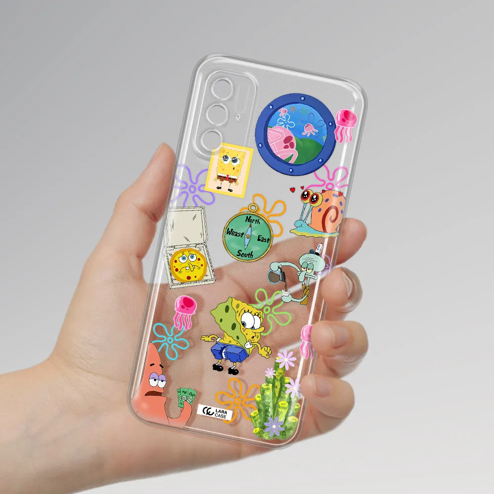 A Collection Of Cartoon Characters Xiaomi Poco M4 Pro 5G Clear Tpu Case
