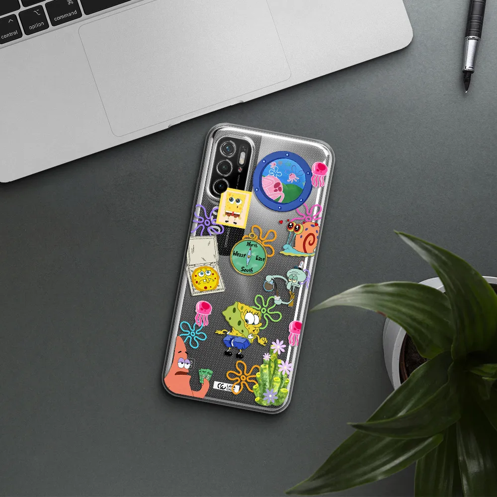 A Collection Of Cartoon Characters Xiaomi Poco M4 Pro 5G Clear Tpu Case