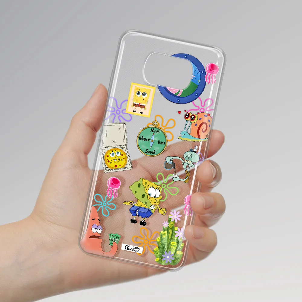 a collection of cartoon characters Xiaomi Poco X3 Clear TPU Case
