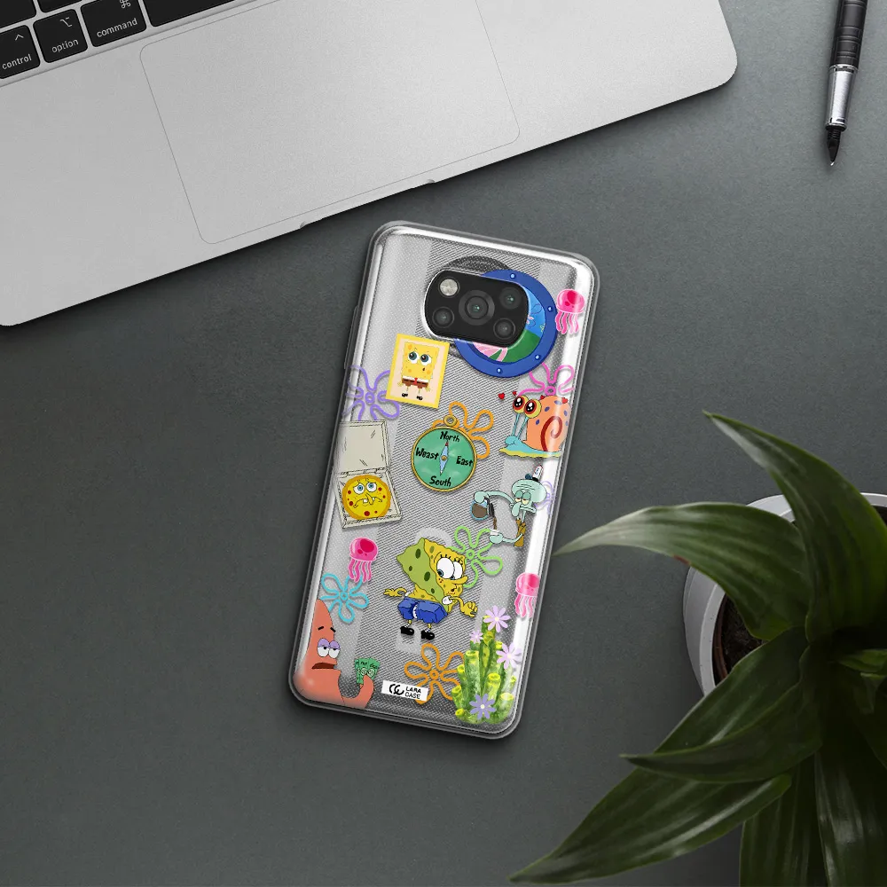 a collection of cartoon characters Xiaomi Poco X3 Clear TPU Case