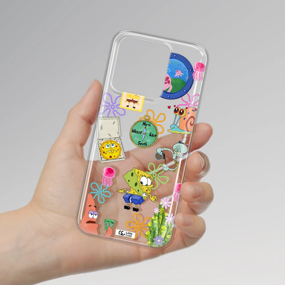 a collection of cartoon characters Xiaomi Redmi 10A Clear TPU Case