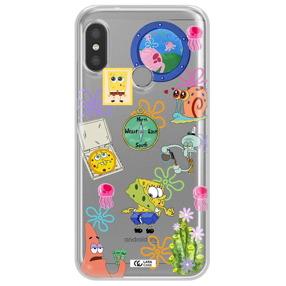 a collection of cartoon characters Xiaomi Redmi 6 Pro Clear TPU Case