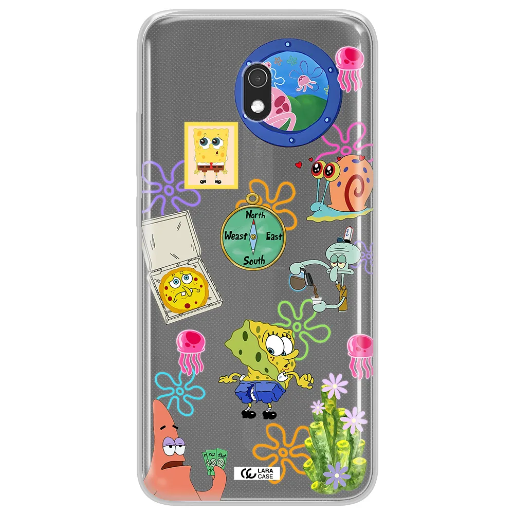 a collection of cartoon characters Xiaomi Redmi 8A Clear TPU Case