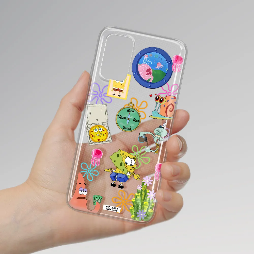 a collection of cartoon characters Xiaomi Redmi 9T Clear TPU Case