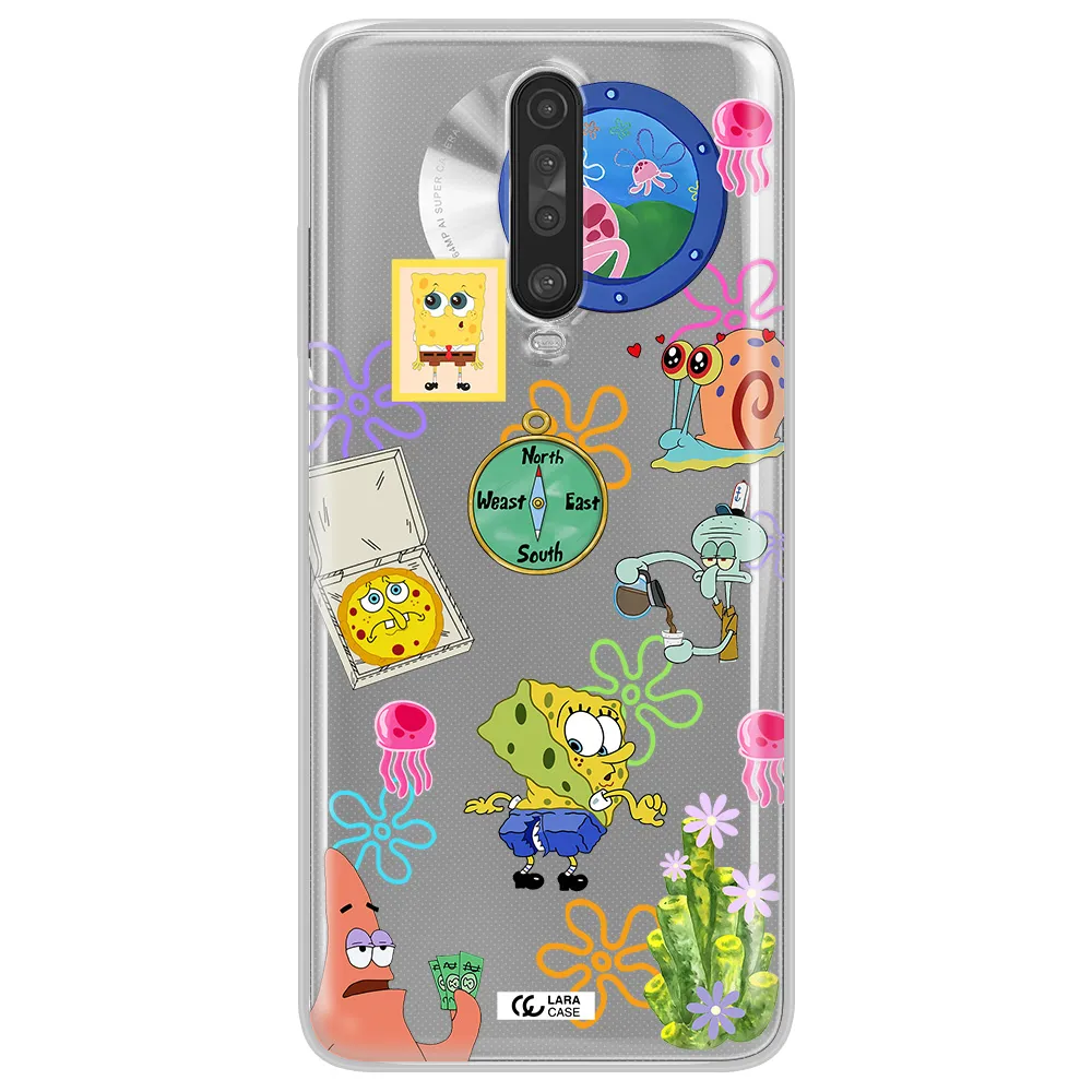 a collection of cartoon characters Xiaomi Redmi K30 Clear TPU Case