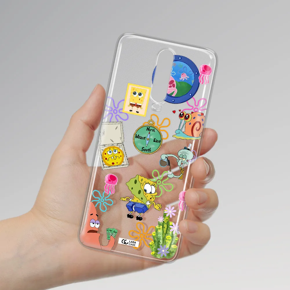 a collection of cartoon characters Xiaomi Redmi K30 Clear TPU Case