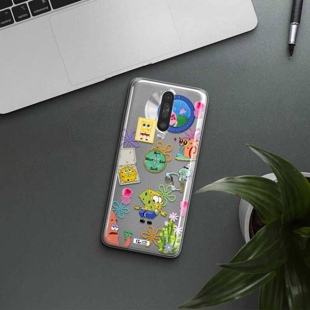 a collection of cartoon characters Xiaomi Redmi K30 Clear TPU Case