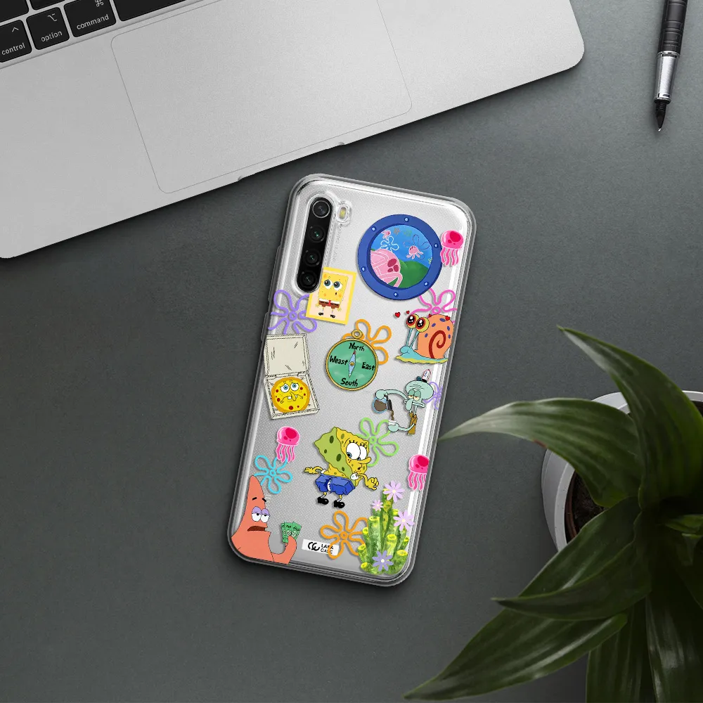 A Collection Of Cartoon Characters Xiaomi Redmi Note 8T Clear Tpu Case