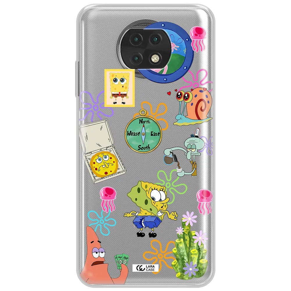 A Collection Of Cartoon Characters Xiaomi Redmi Note 9T Clear Tpu Case