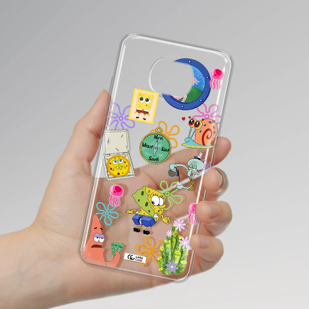 A Collection Of Cartoon Characters Xiaomi Redmi Note 9T Clear Tpu Case