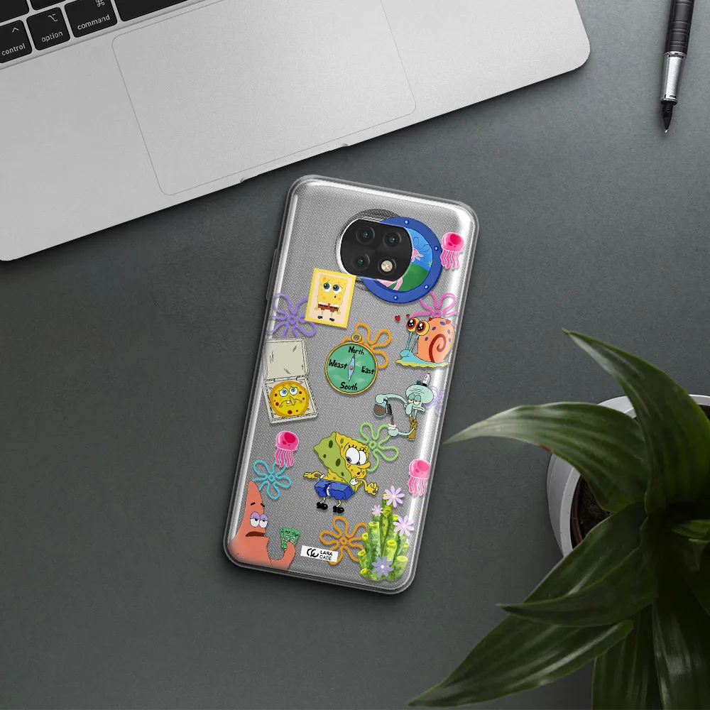 A Collection Of Cartoon Characters Xiaomi Redmi Note 9T Clear Tpu Case