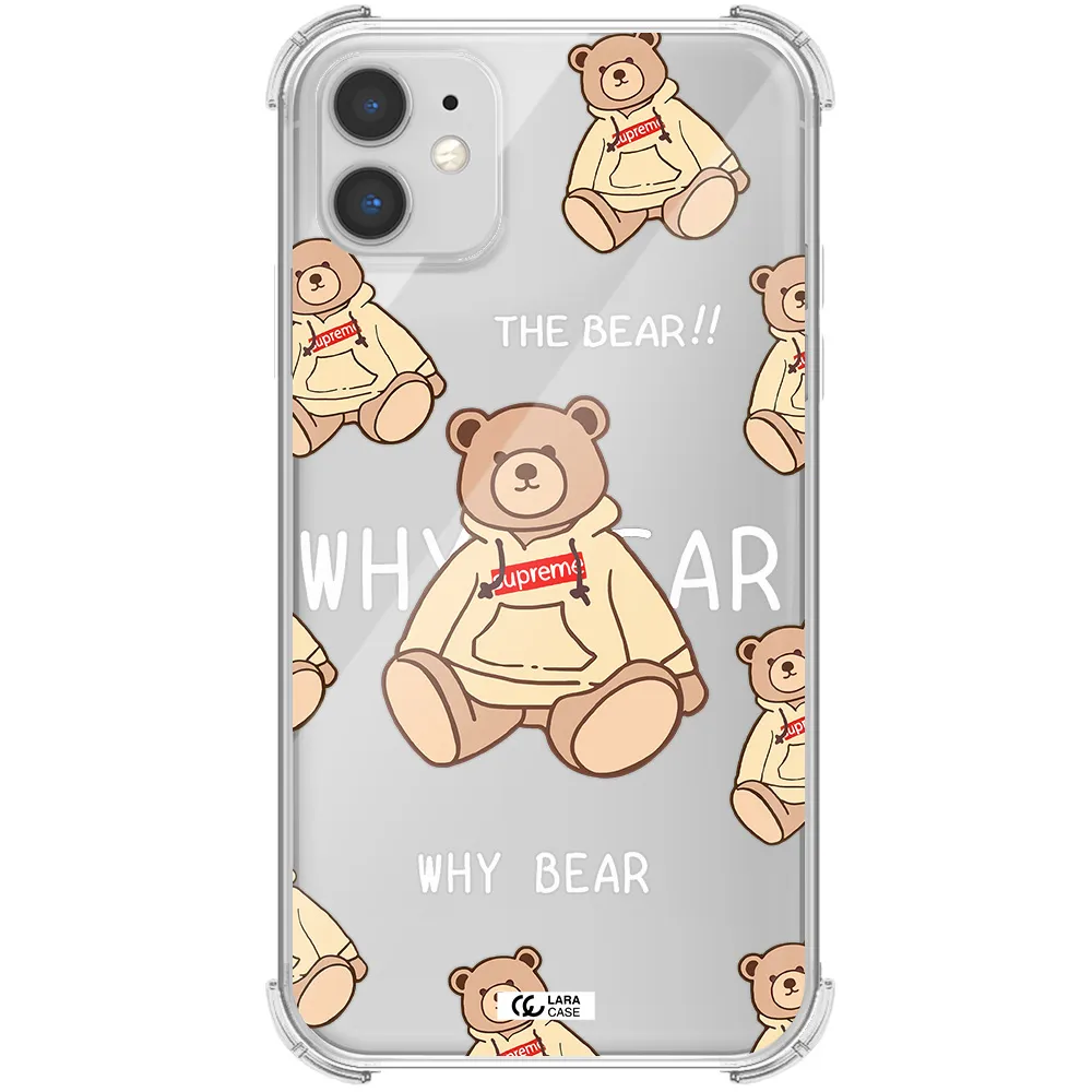 a pattern of a teddy bear Apple iPhone 11 Clear PC Case