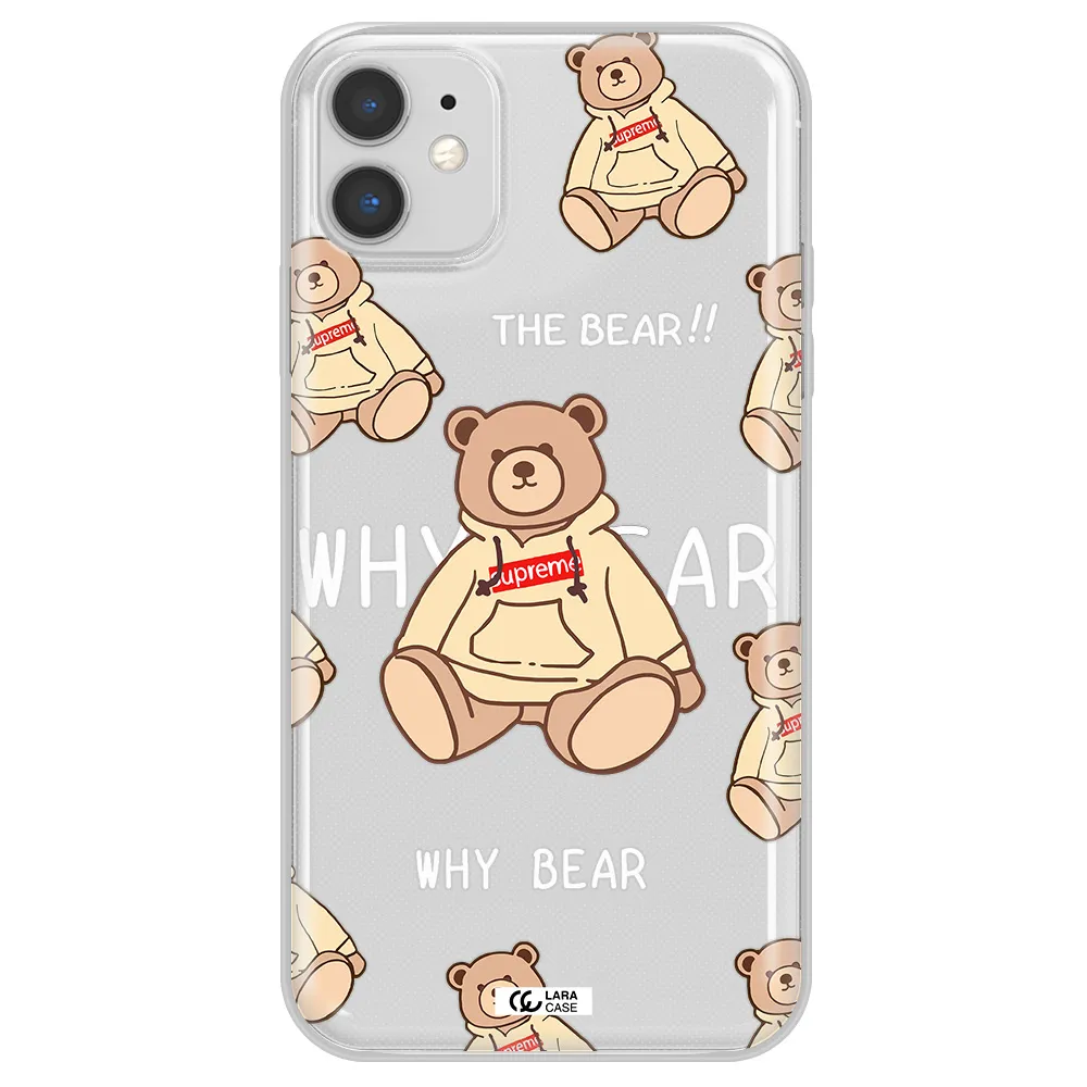 A Pattern Of A Teddy Bear Apple Iphone 11 Clear Tpu Case