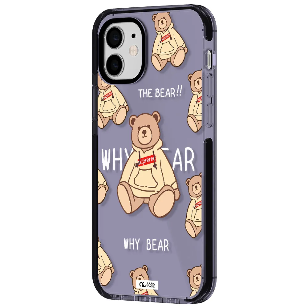 a pattern of a teddy bear Apple iPhone 11 impact Lilac Case