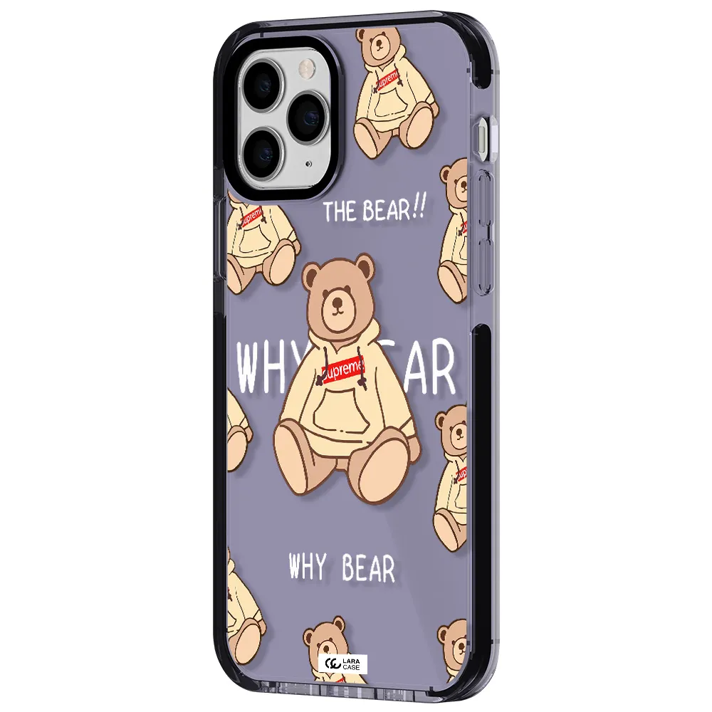 a pattern of a teddy bear Apple iPhone 11 pro impact Lilac Case