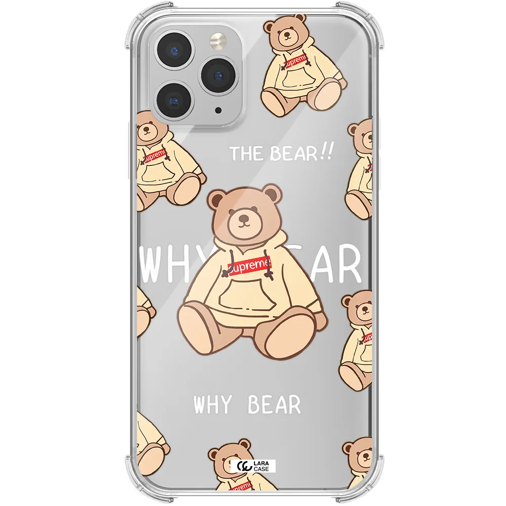 a pattern of a teddy bear Apple iPhone 11 pro max Clear PC Case