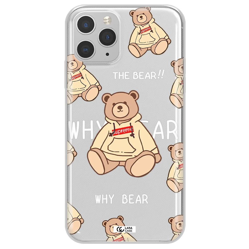 A Pattern Of A Teddy Bear Apple Iphone 11 Pro Max Clear Tpu Case