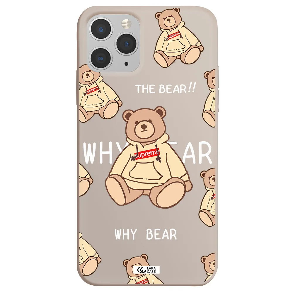 a pattern of a teddy bear Apple iPhone 11 pro max Silicone Stone Case