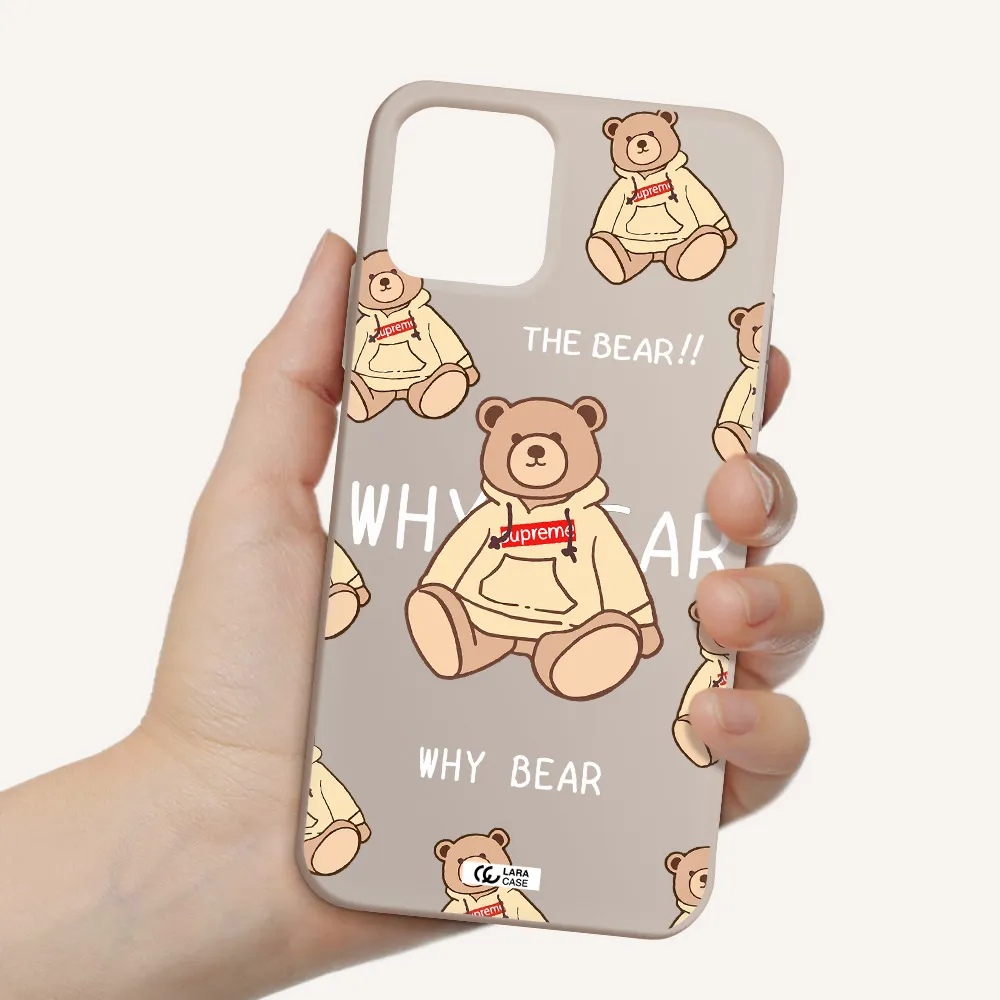 a pattern of a teddy bear Apple iPhone 11 pro max Silicone Stone Case