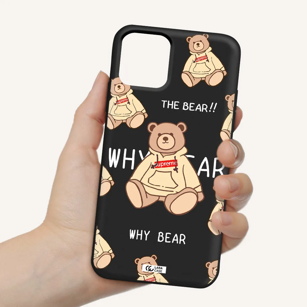 a pattern of a teddy bear Apple iPhone 11 pro Silicone black Case