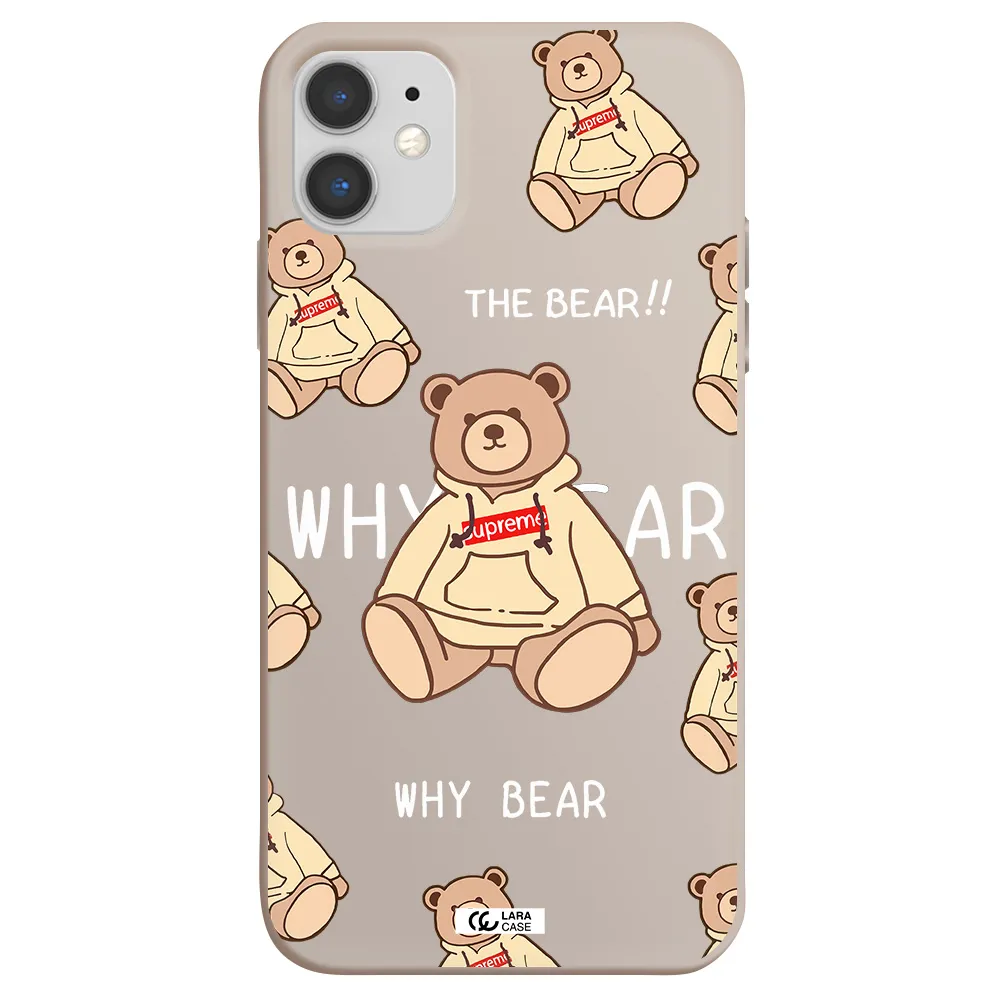 a pattern of a teddy bear Apple iPhone 11 Silicone Stone Case
