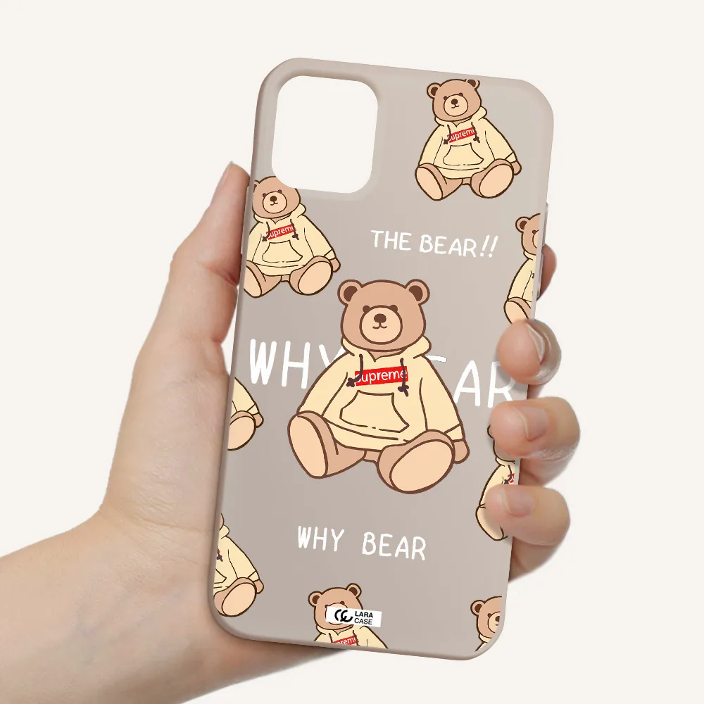 a pattern of a teddy bear Apple iPhone 11 Silicone Stone Case